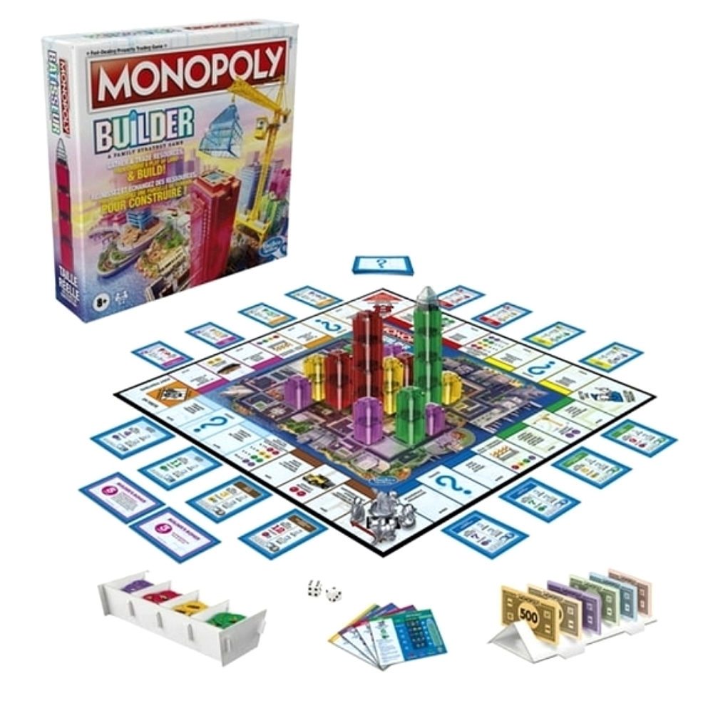 New In Box Monopoly BUILDER 3D Board Strategy Game Hasbro 8+ Yrs